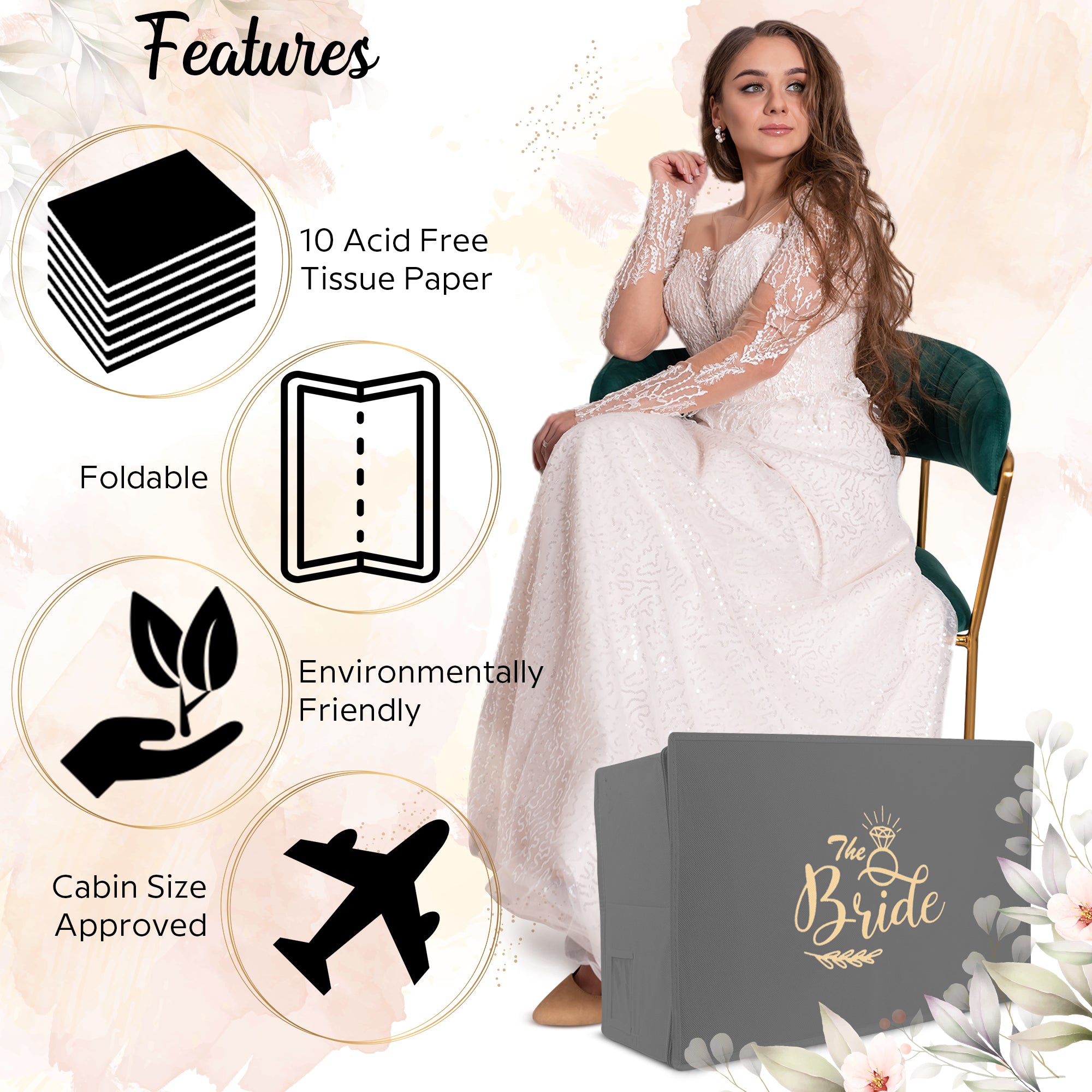 Printed with Your Logo Wedding Dress Travel Storage Boxes