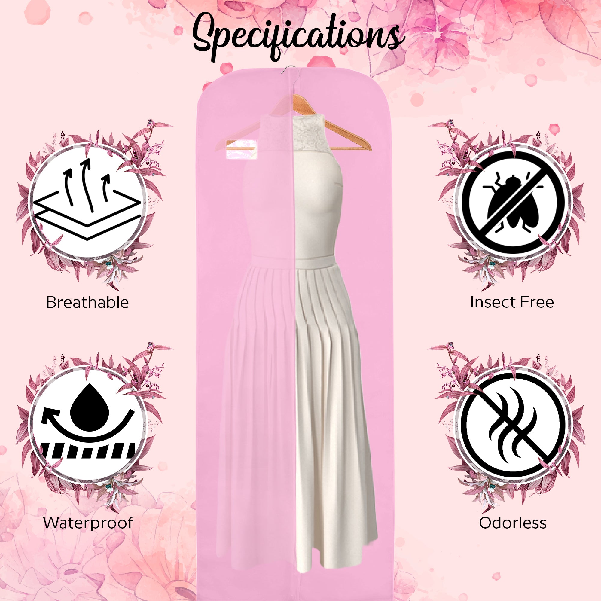 Personalised Long Evening Dress Cover Bags 72" inches